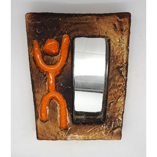 Mid-Century Modern French Ceramic Mirror, 1960s For Sale - Image 14 of 16