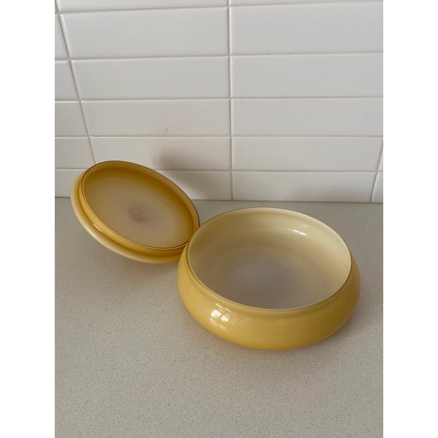 Mid-Century Italian Cased-Glass Amber Bowl With Lid For Sale - Image 4 of 7