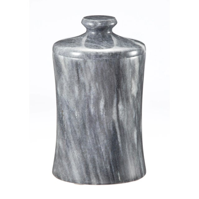 Modern Gray Marble Canister For Sale - Image 3 of 3
