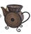 Vintage World Market Handmade Wicker & Metal Teapot Basket NWT 2000-2015 Era Handmade decorative wicker teapot basket with...