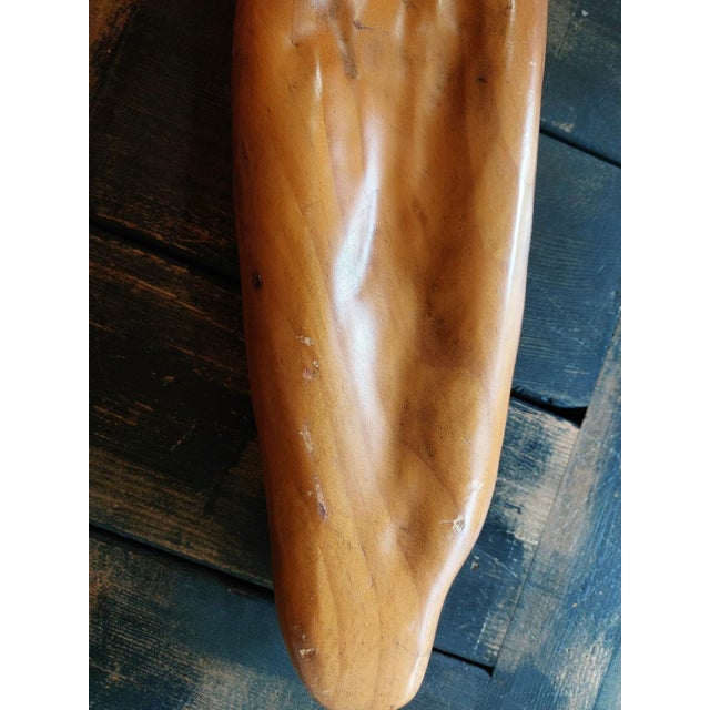 Chestnut Rare Vintage Sarreid LTD Spain Wooden Hand-Carved Baguette / Bread Loaf For Sale - Image 8 of 12