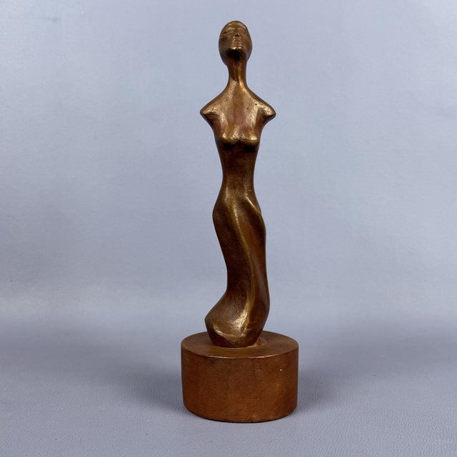 20th Century Modernist Wood & Bronze Sculpture by Gattolin Benvenuto, 1980s For Sale - Image 6 of 13