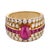 Contemporary Vintage Ruby Diamond 14k Yellow Gold Ring, Size 4.75 For Sale - Image 3 of 6