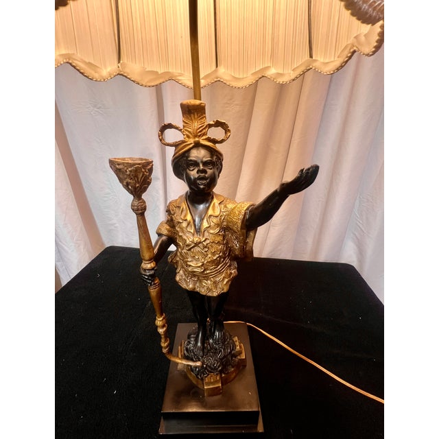 Figurative Mid 20th Century Maitland-Smith Egyptian Style Figural Sculpture Bronze Lamp For Sale - Image 3 of 17