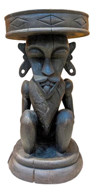 1940s-1950s Borneo Ancestral Figure Wood Stool | Dayak Tribe