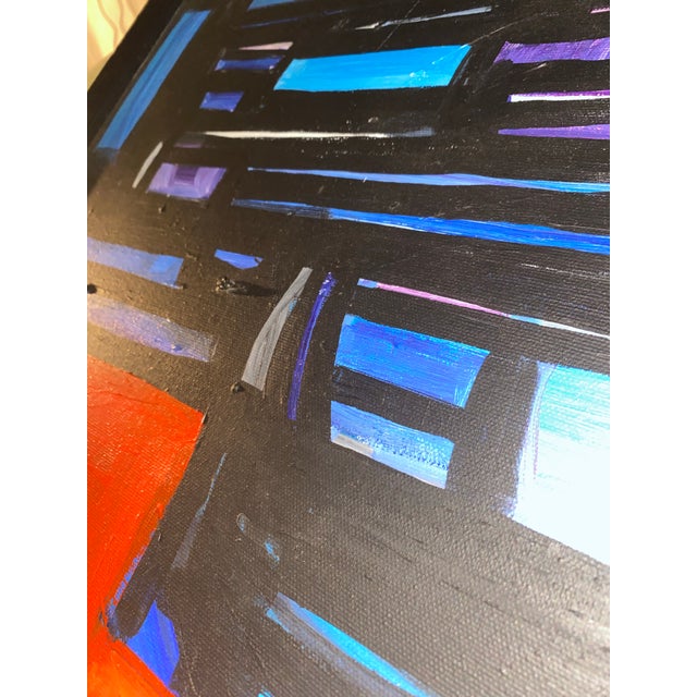 Red 1990s Original Abstract Oil Painting Walter Taft Bradshaw For Sale - Image 8 of 12