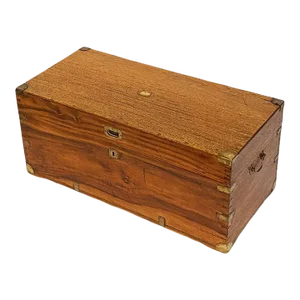 19th Century Large British Military Officer's Campaign Trunk of Brass-Bound Camphor