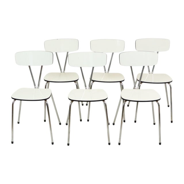 Grey Formica and Chrome Dining Chairs, 1960s, Set of 6 For Sale - Image 15 of 18
