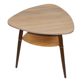 Cocktail Table in Formica and Teak Look with Shelf, 1960s For Sale