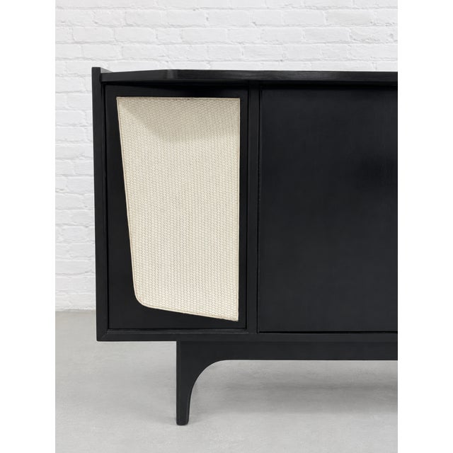 Mid-Century Modern Extra Long Black Mid Century Modern Credenza | Custom Sideboard in the Style of Gio Ponti, C. 1960's For Sale - Image 3 of 15