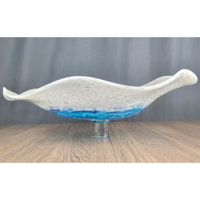 Viz Glass Aqua Frost Large Hard Candy Wall Art Platter, 7328bir 20.5" Blue For Sale - Image 4 of 13