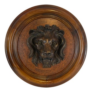 Theodore Alexander Neoclassical Lion Medallion Plaque For Sale