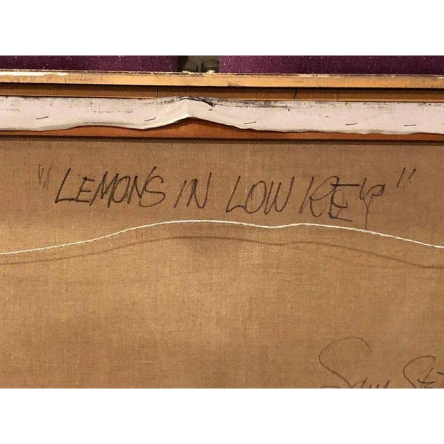 Signed 1974 Oil Painting on Canvas, "Lemons in Low Key" by Sam Stetson For Sale - Image 9 of 11