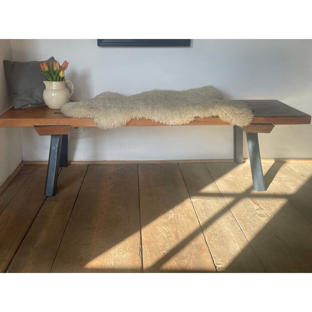 Large Antique Oak Bench For Sale - Image 4 of 18