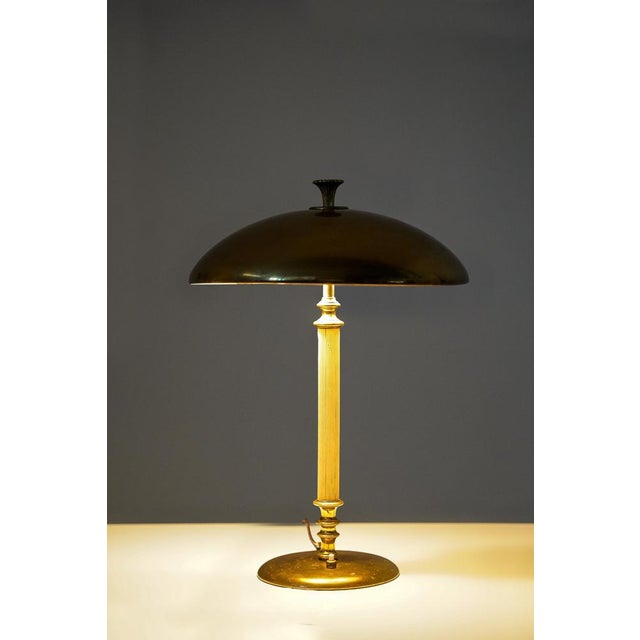 Table Lamp in Brass and Bakelite from Nordiska Kompaniet, Sweden, 1930s For Sale - Image 3 of 11