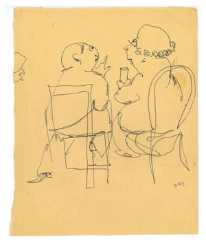 Mino Maccari, Why Be Difficult, Ink Drawing, 1955