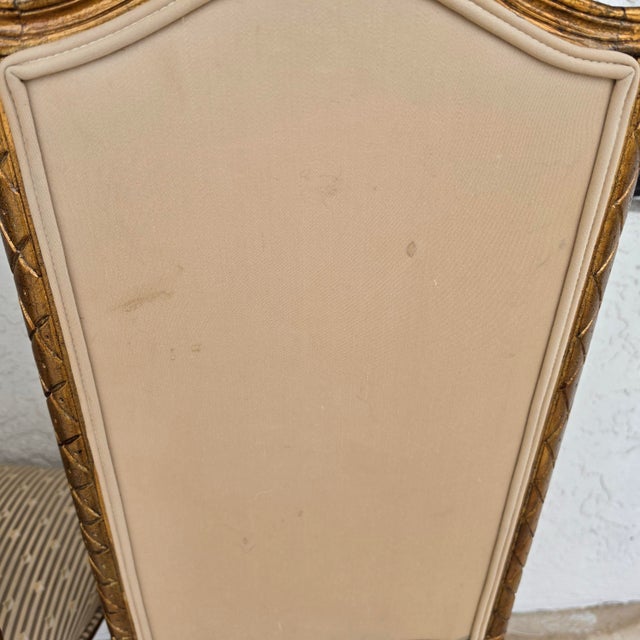 Vintage French Louis XV Rococo Giltwood Wing Back Dining Side Chairs Set of 4 For Sale - Image 14 of 17