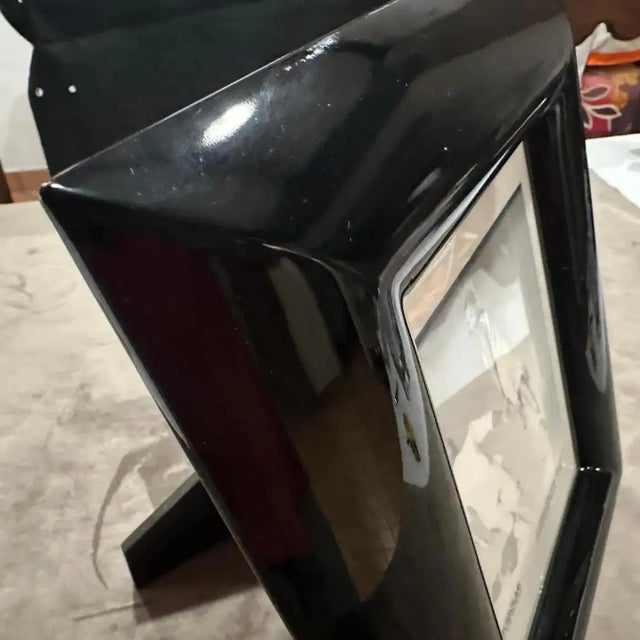 1990s Modern Black Lacquered Wood Italian Picture Frame by Bussolari For Sale - Image 11 of 16