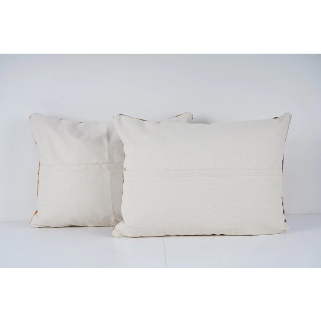 1990s Turkish Kilim Lumbar Pillow Cover - A Pair For Sale - Image 5 of 5