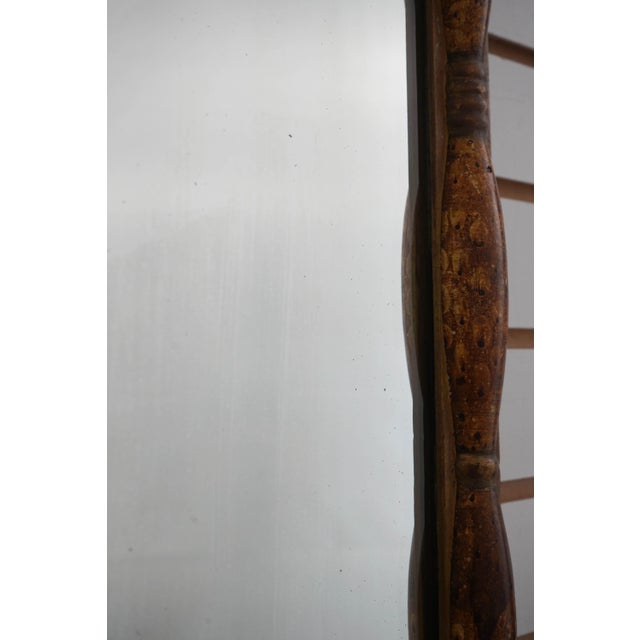 Glass Antique Reverse Painted Hanging Wall Mirror For Sale - Image 7 of 10
