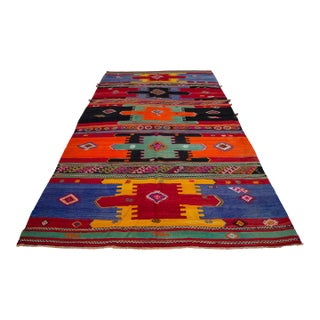 Vintage Hand-Woven Wool Turkish Rug - 5′11″ X 10′10″ For Sale