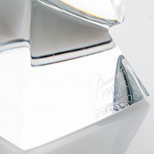 1970s Crystal Glass Owl Sculpture from Baccarat, France, 1970s For Sale - Image 5 of 8