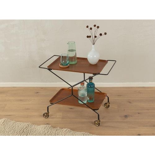 Brown Vintage Serving Trolley, 1960s For Sale - Image 8 of 8