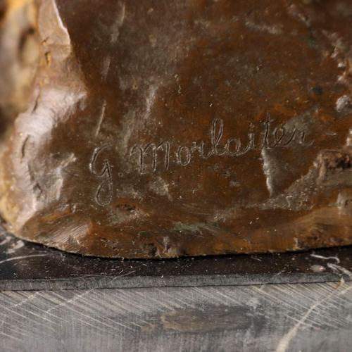 Shepherd with Herds Bronze Sculpture by G. Morlaiter For Sale - Image 10 of 11