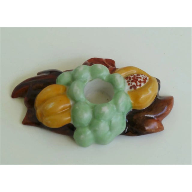 Fulper Potteries Arts and Crafts 1950s Ceramic Candleholders with Fruit Design - a Pair For Sale - Image 4 of 12