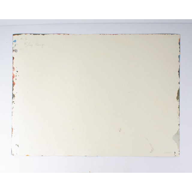 Green 1980s “Blue Range” Abstract Acrylic Landscape Painting by Harry Hilson For Sale - Image 8 of 8