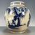 Blue Chinoiserie Blue‑and‑White Crackle‑Glaze Lidded Ginger Jar, Figure Story Motif Porcelain Storage Canister **** For Sale - Image 8 of 9