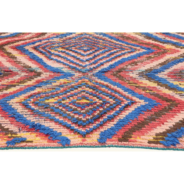 Berber Tribes of Morocco Vintage Azilal Boucherouite Moroccan Rug, 04'11 X 06'08 For Sale - Image 4 of 10