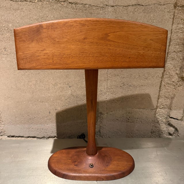 1960s Mid-Century Modern Walnut Desk Lamp With Organic Design For Sale - Image 11 of 11