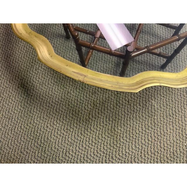 1960s Faux Bamboo Brass Tray Glass Cocktail Coffee Table For Sale - Image 11 of 12