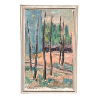 Ingeborg Strangell, Trees, 1950s, Oil on Canvas, Framed For Sale