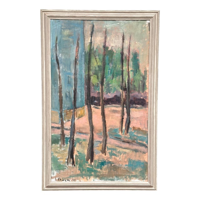Ingeborg Strangell, Trees, 1950s, Oil on Canvas, Framed For Sale