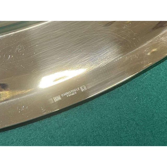 Oval Silver-Plated Malmaison Tray from Christofle For Sale - Image 9 of 10