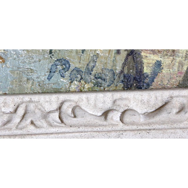 Pierres et Fleures Unknown Artist Date: 1960 Oil on Canvas, signed l.r and verso 'Roland' Size: 9.5 x 13 in. (24.13 x...