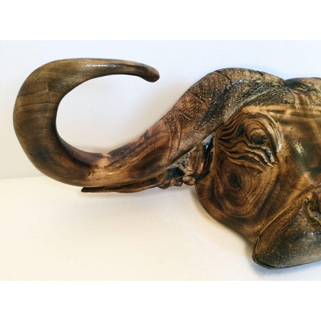 Contemporary Kenyan Buffalo Head Sculpture Chairish