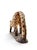 Vintage hand-carved wooden leopard sculpture featuring an elongated walking form, expressive open mouth, curved tail, and...