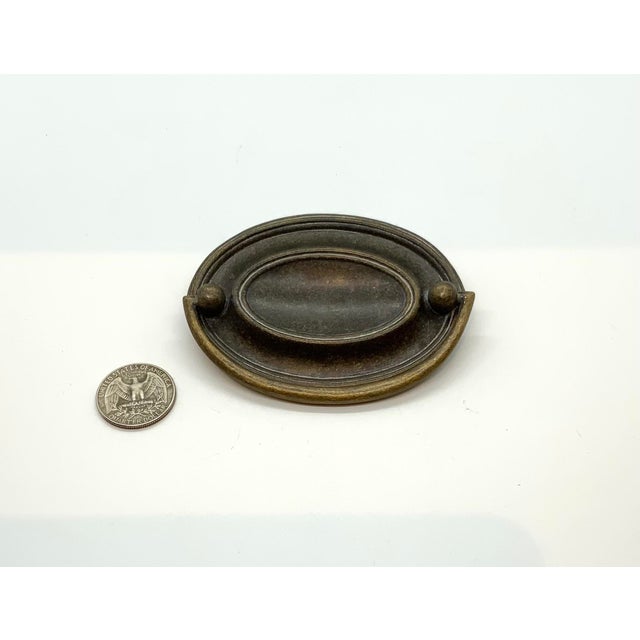 Thomasville Thomasville Antique Brass Oval Pull Large For Sale - Image 4 of 4