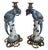 A Pair of Vintage Hollywood Regency Style Blue & White Ceramic Parrot Candle Holders For Sale - Image 4 of 12