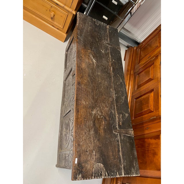 Antique Coffer in Oak For Sale - Image 5 of 9