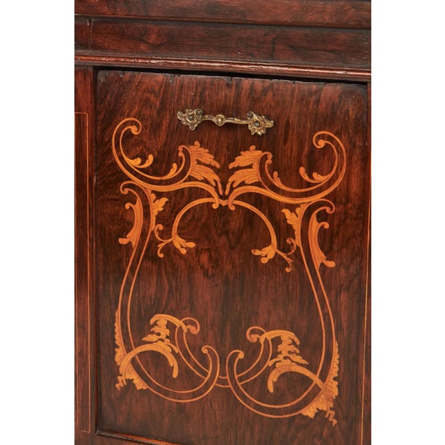 Antique Edwardian Rosewood Inlaid Coal Purdonium For Sale - Image 6 of 9