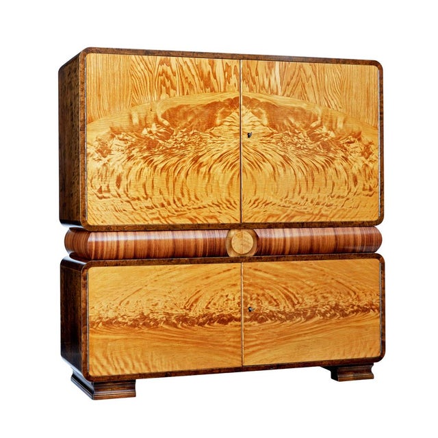 art deco scandinavian birch and elm cabinet circa 1930. we are pleased to offer this cabinet which is of the highest...