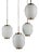 Opaline Glass and Brass Pendant Lamp by Bent Karlby for Lyfa, 1960s, Set of 4 For Sale