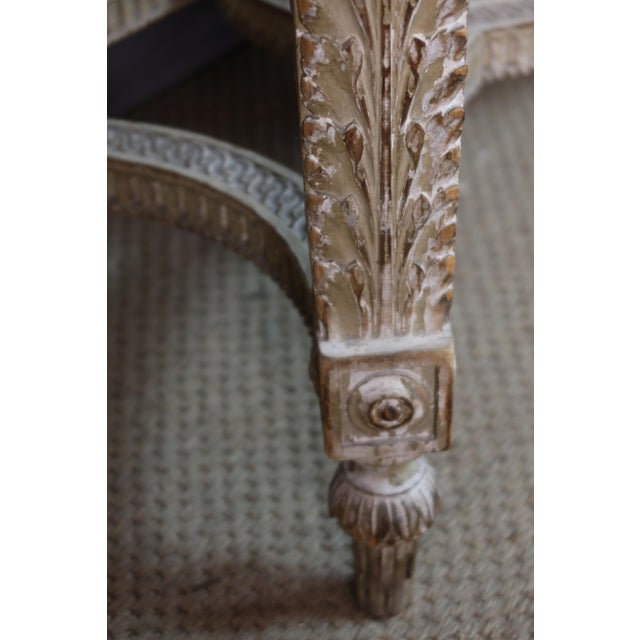 20th-century carved and painted beechwood console table. This console table dates from the second half of the 20th century...