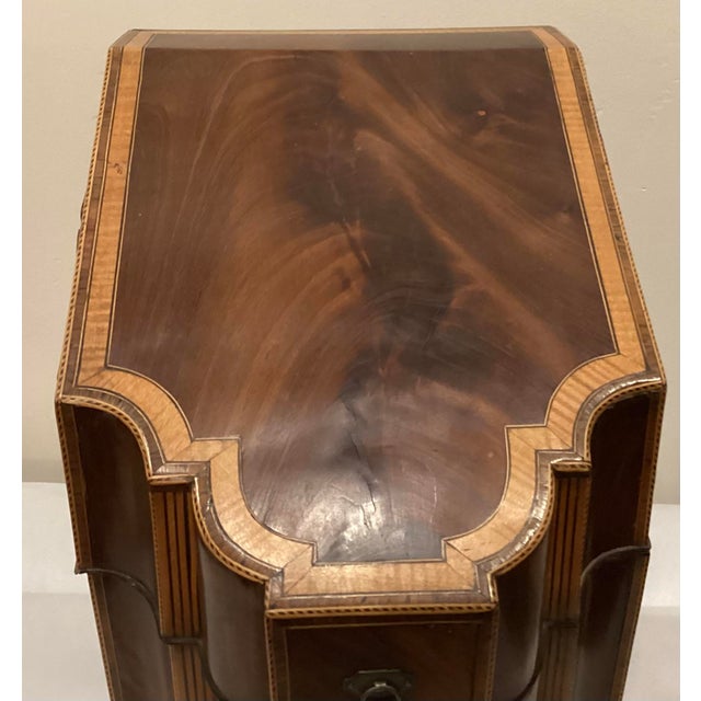 English 18th C Mahogany Inlaid Knife Box Converted to Stationary Box in 19th C. For Sale - Image 3 of 11