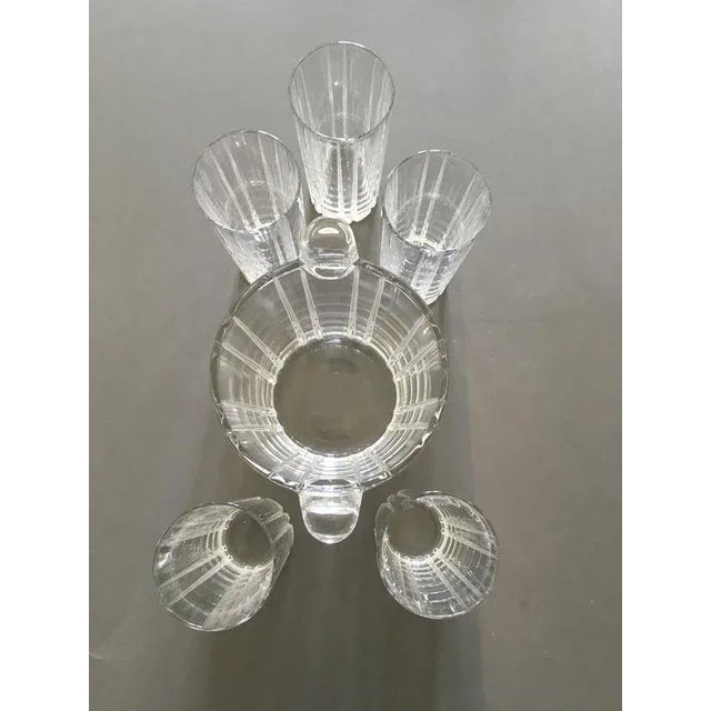 Post-Modern Clear Bar Glasses with Ice Bucket, Set of 6 For Sale - Image 12 of 17