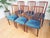 Set of 6 Vintage Mid-Century Dining Chairs – Greaves & Thomas – Teal Blue Velour Upholstery – Circa 1960s - In Good...